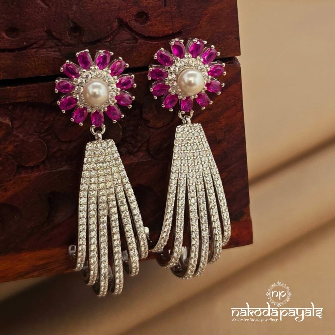 Pink Floral Earrings (St3941)