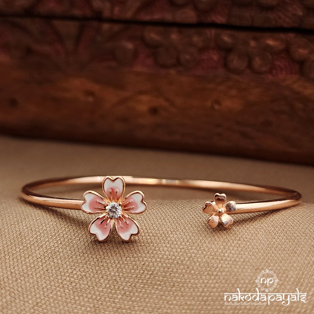 Rose Gold Pink Adjustable Kada (St3867)