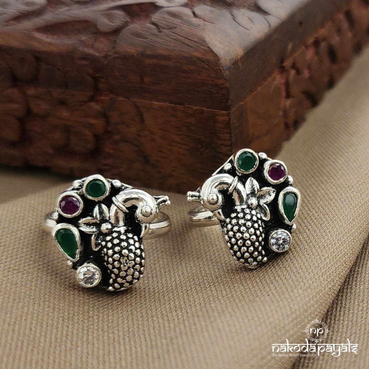 Pink Dot Peacock Toerings (T4774)