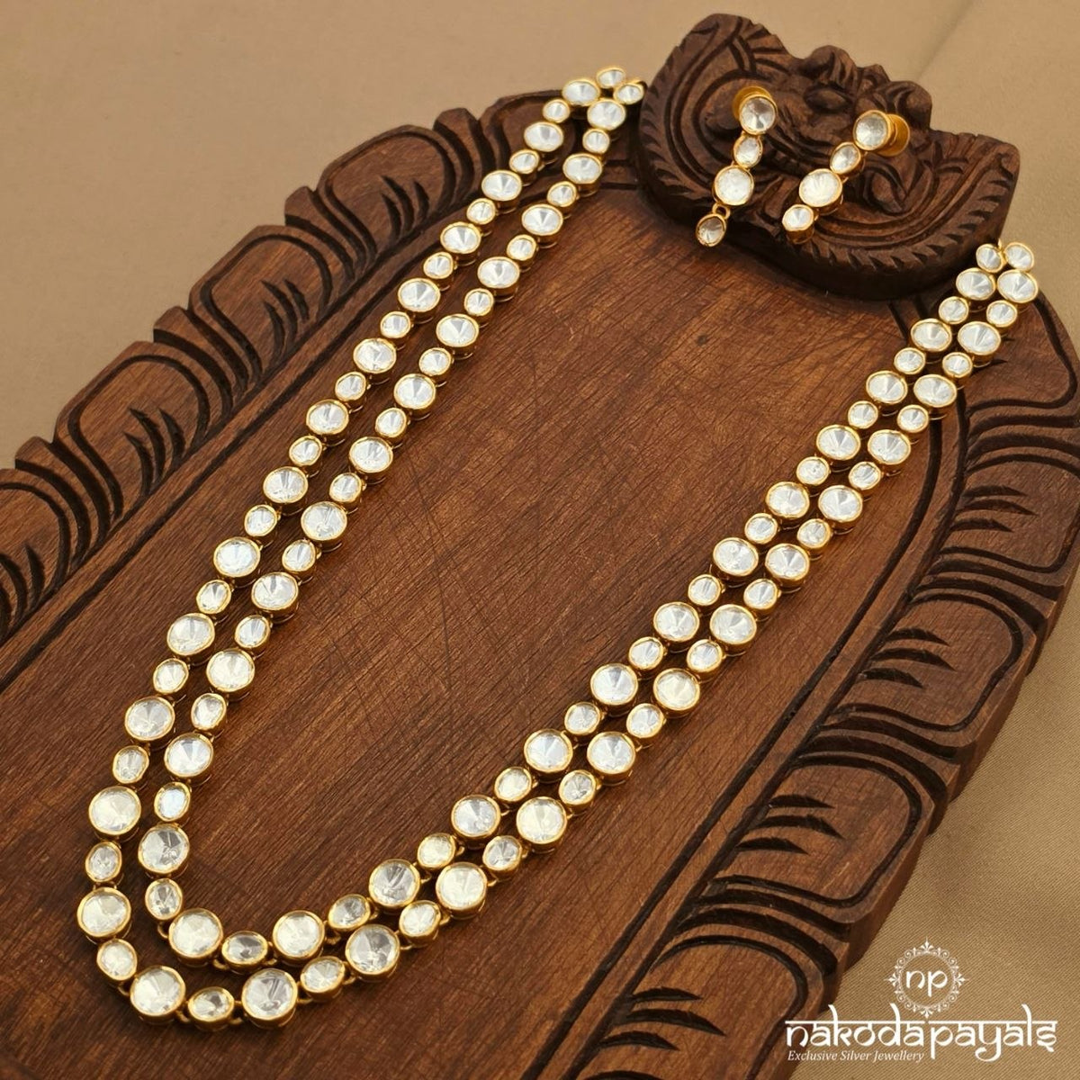 Stunning Double Layered Polki Neckpiece (Gn11108)