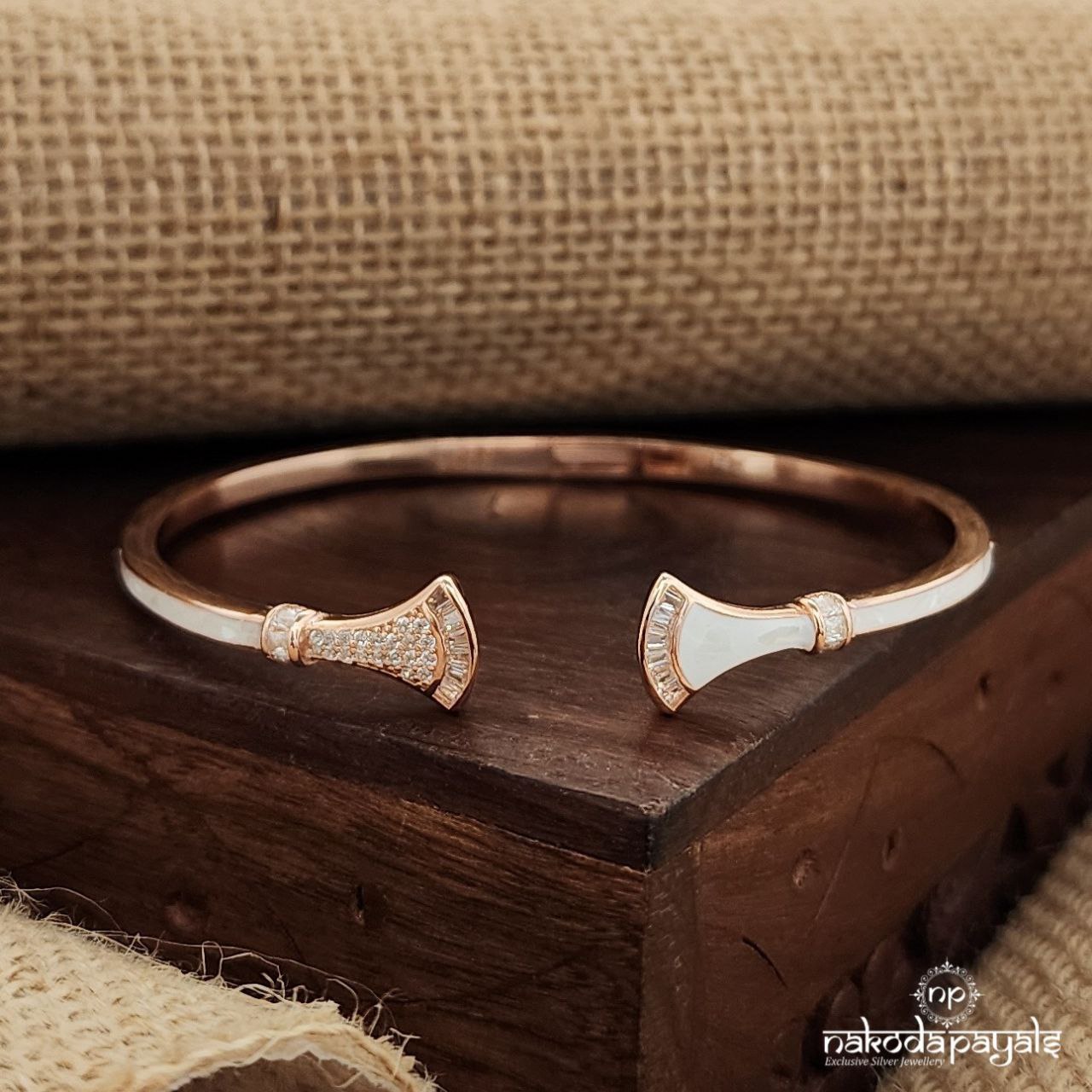 CZ MOP Rose Gold Kada (K5225)