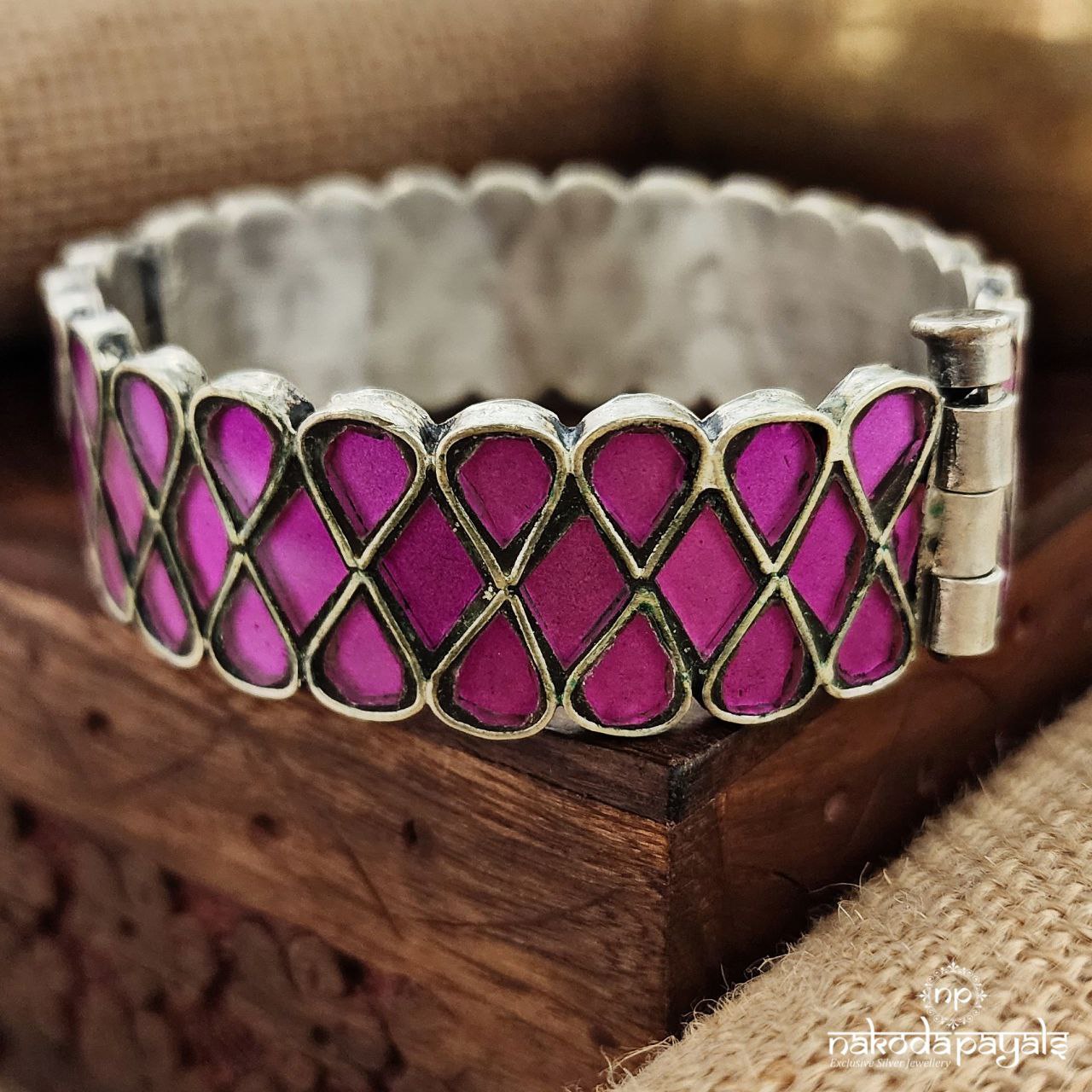 Pink Glass Single Kada (K5093)