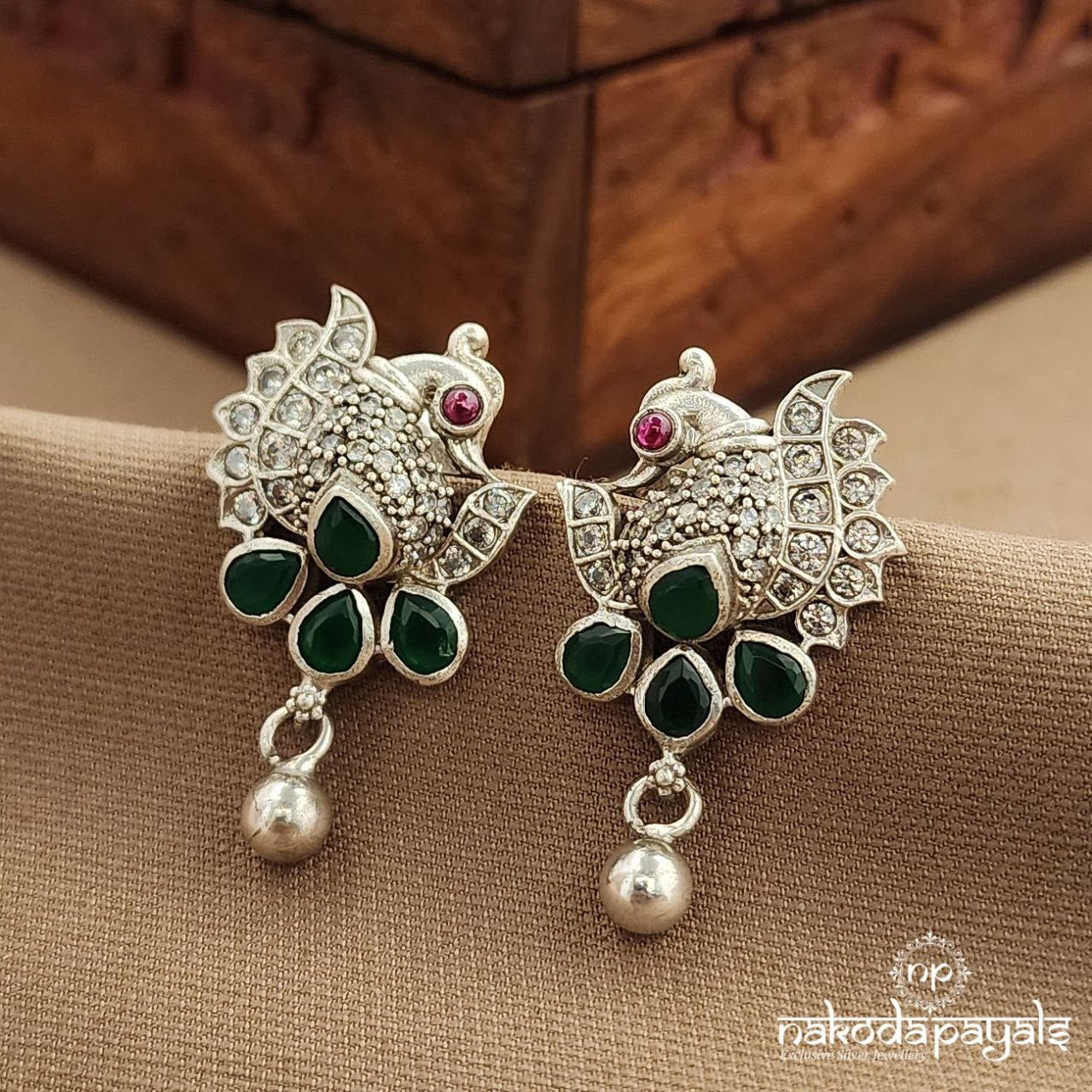 Peacock Green Studs (S3749)