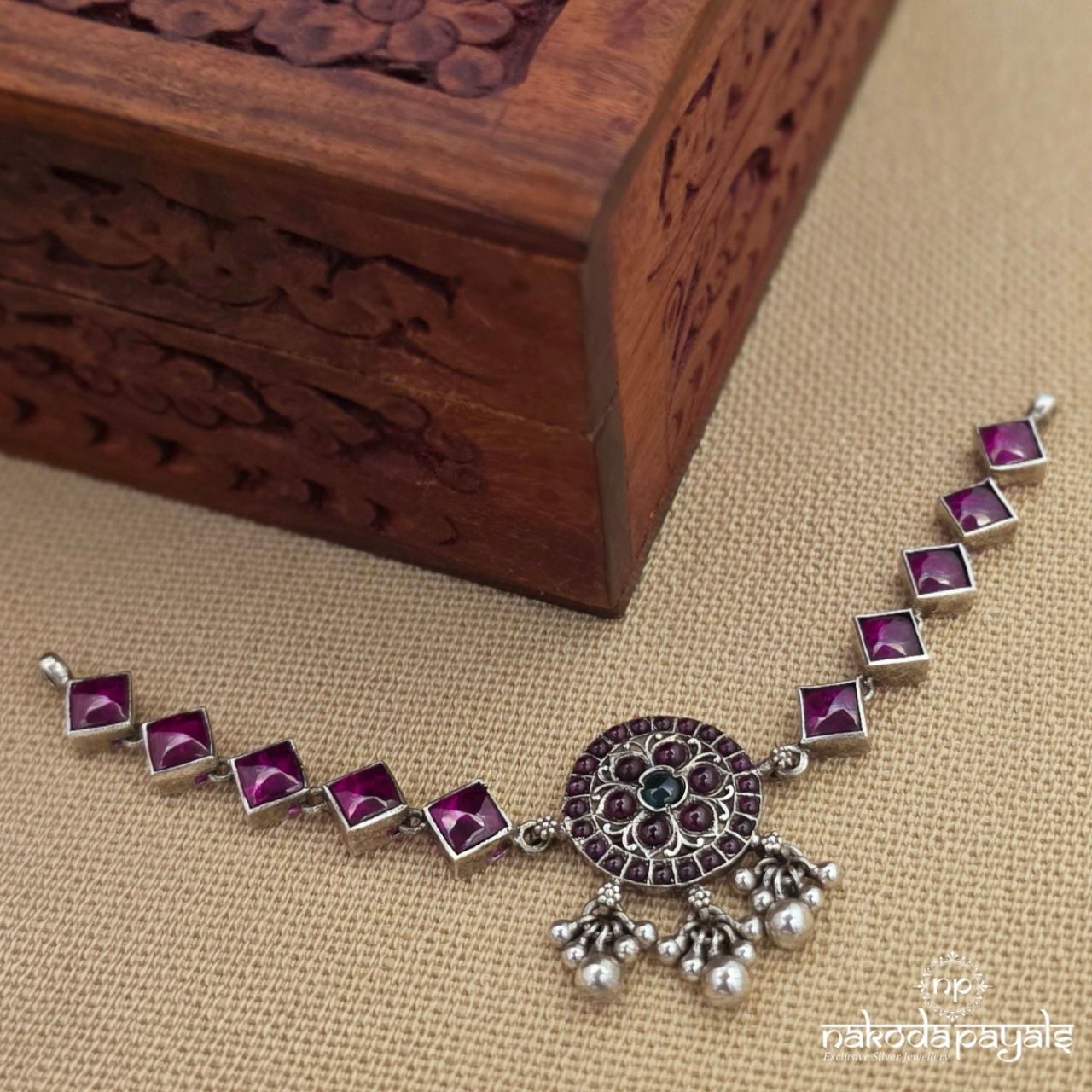 Floral Oxidised Choker (N12021)