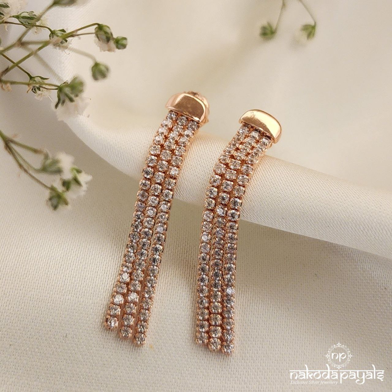 Floral CZ Earrings (St2896)