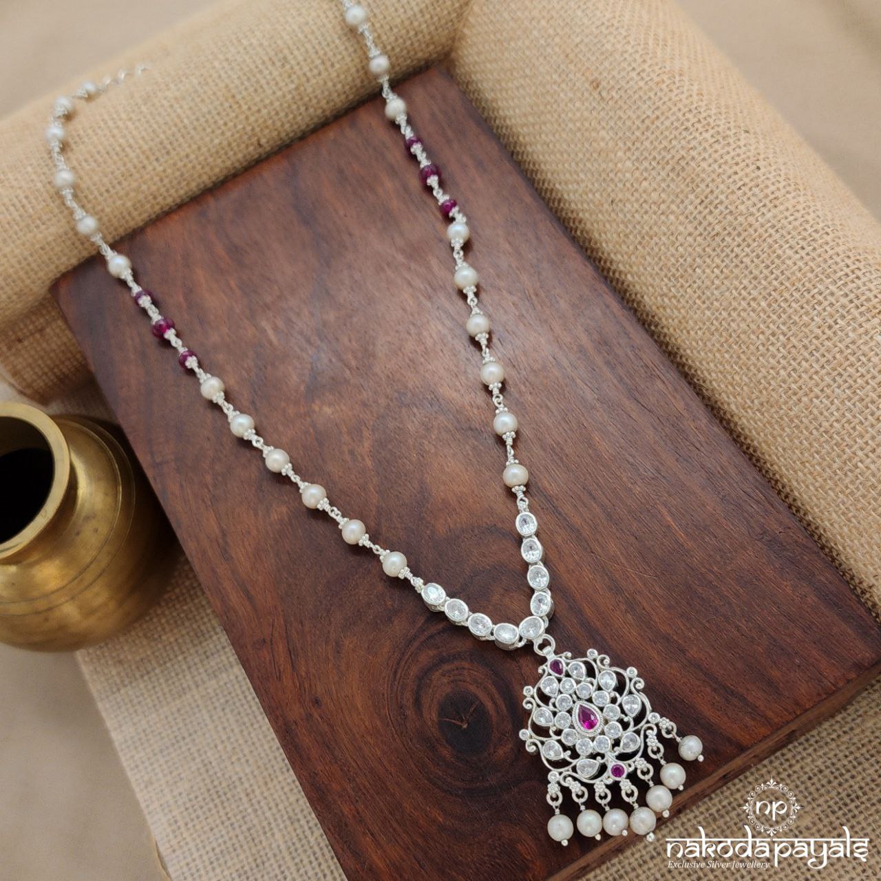 Reversible Pink & White Neckpiece (N10579)