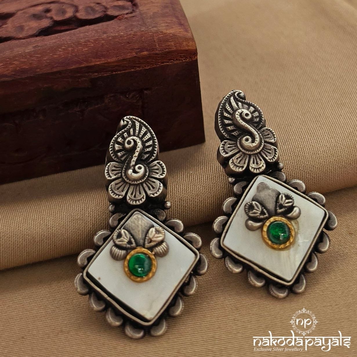 Peacock MOP Earrings (C3970)