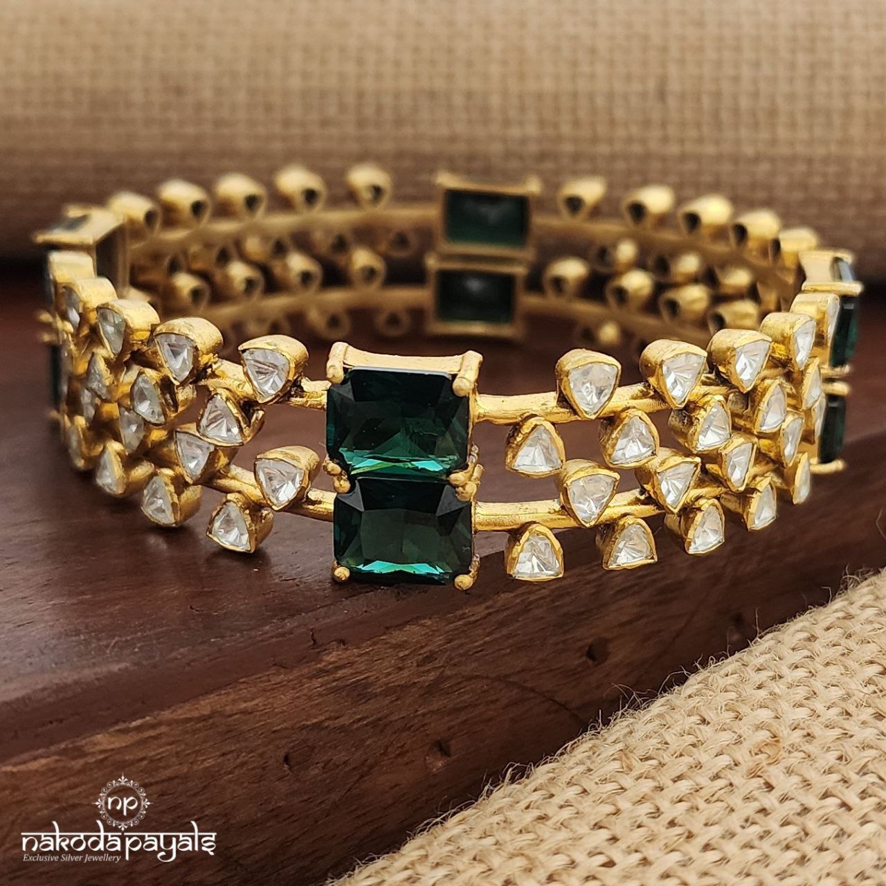 Green Rectangular Bangles (Gk2993)