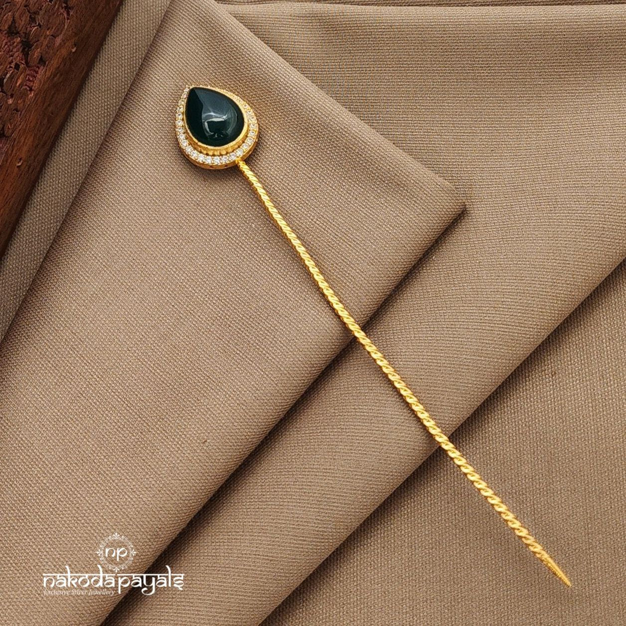 Green Drop CZ Hair Accessories (Ha0085)