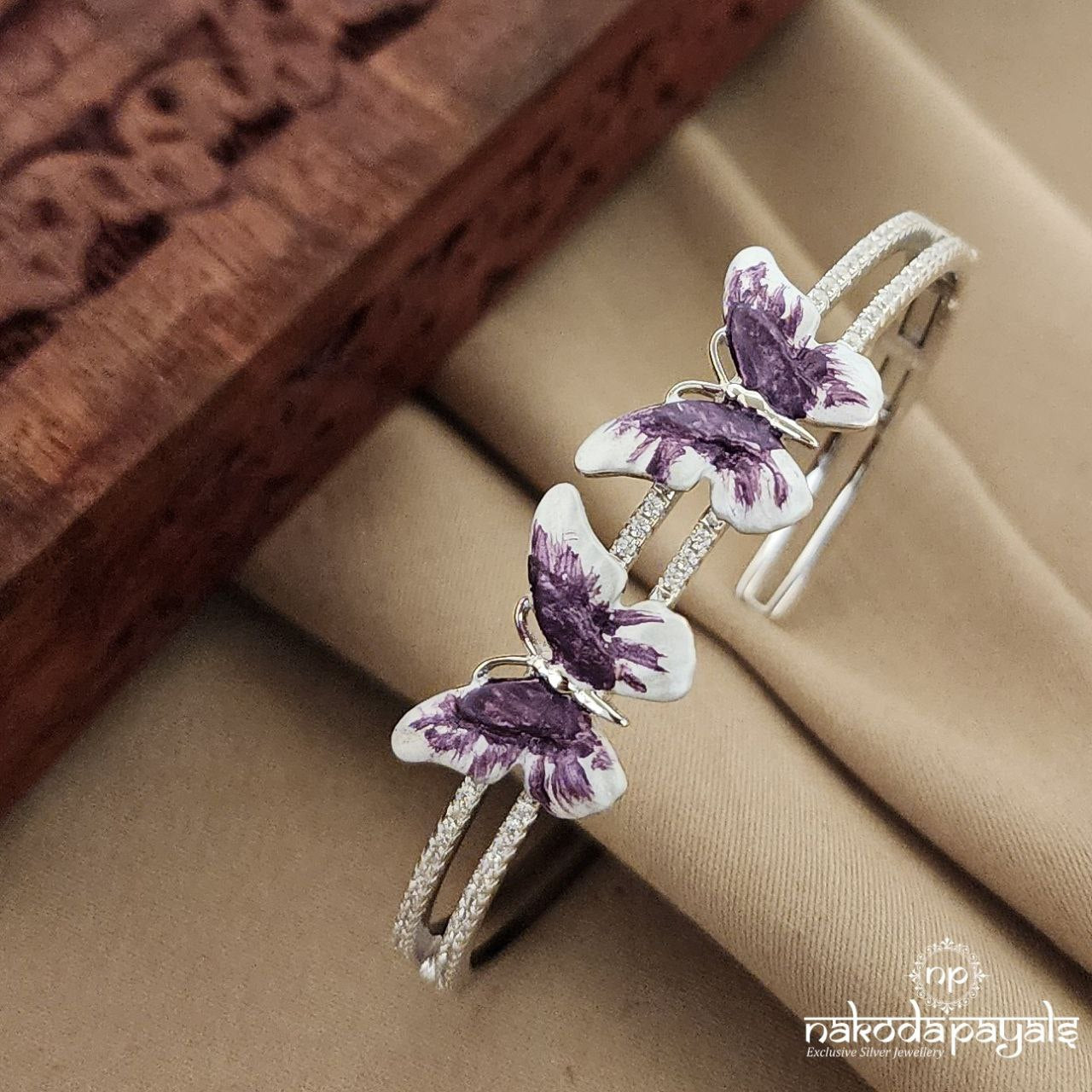Purple & White Butterfly Kada (Sk1055)