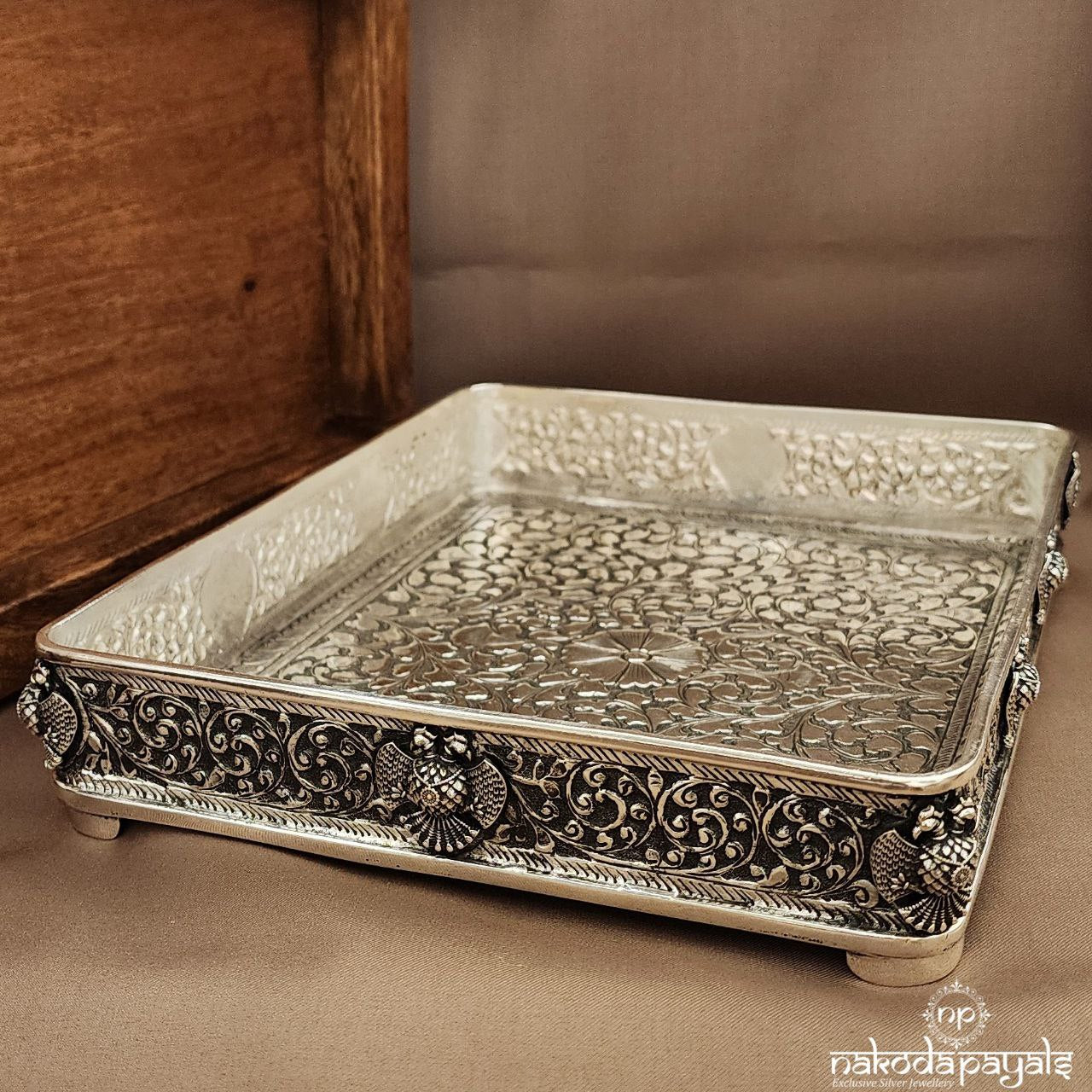 Oxidised Gandaberunda Chitai Plate (Aa2264)