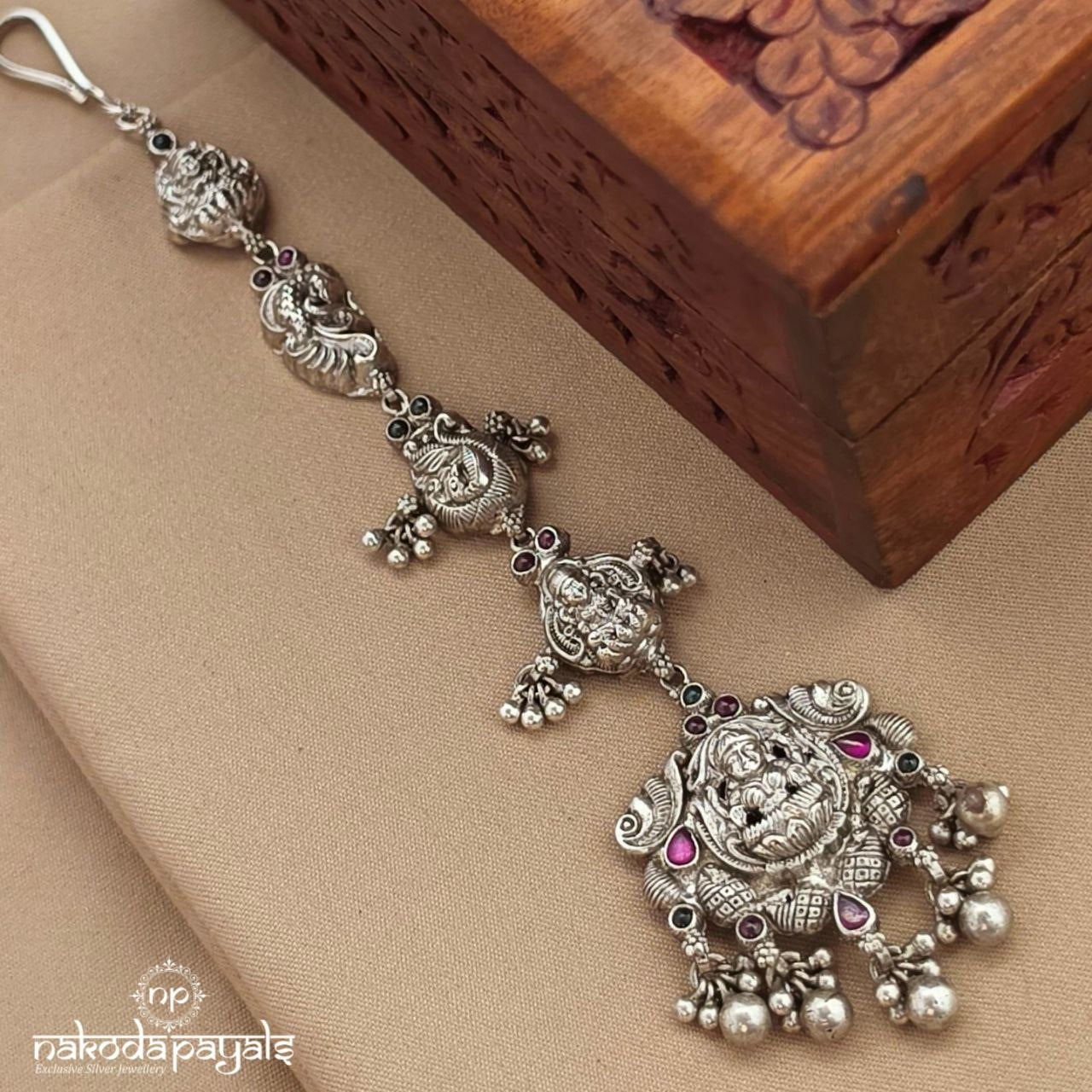 Lakshmi Peacock Ball Drop Maang Tikka (M0504)