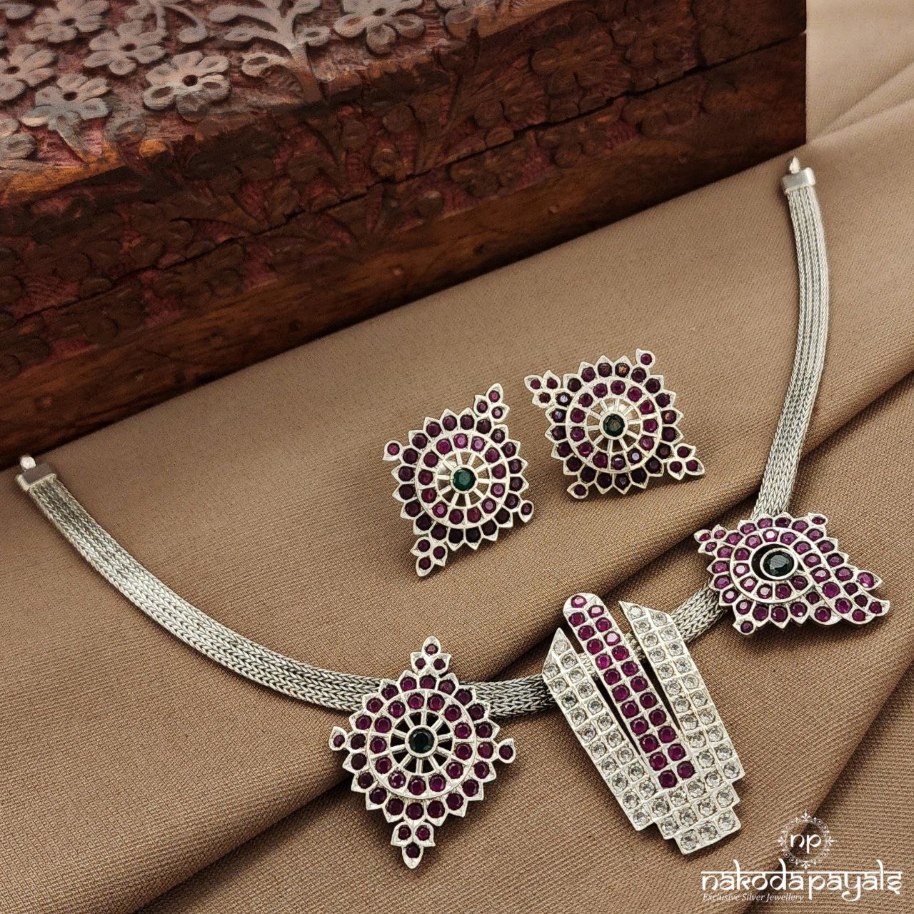 Shanku Chakra Neckpiece With Earrings (N11439)