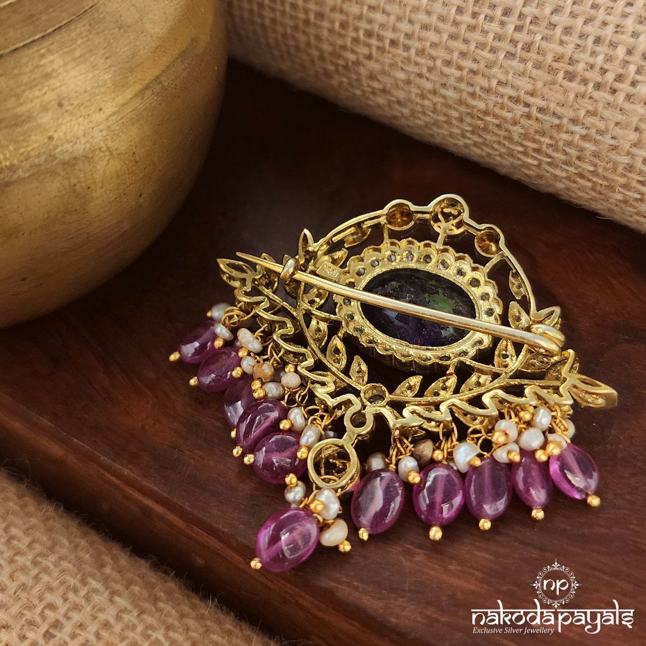 Blue Moissanite Brooch (St3505)