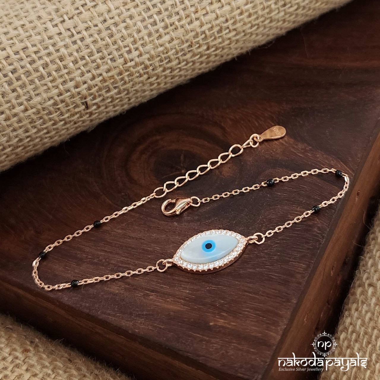 Rose Gold Evil Eye Bracelet (Br1706)