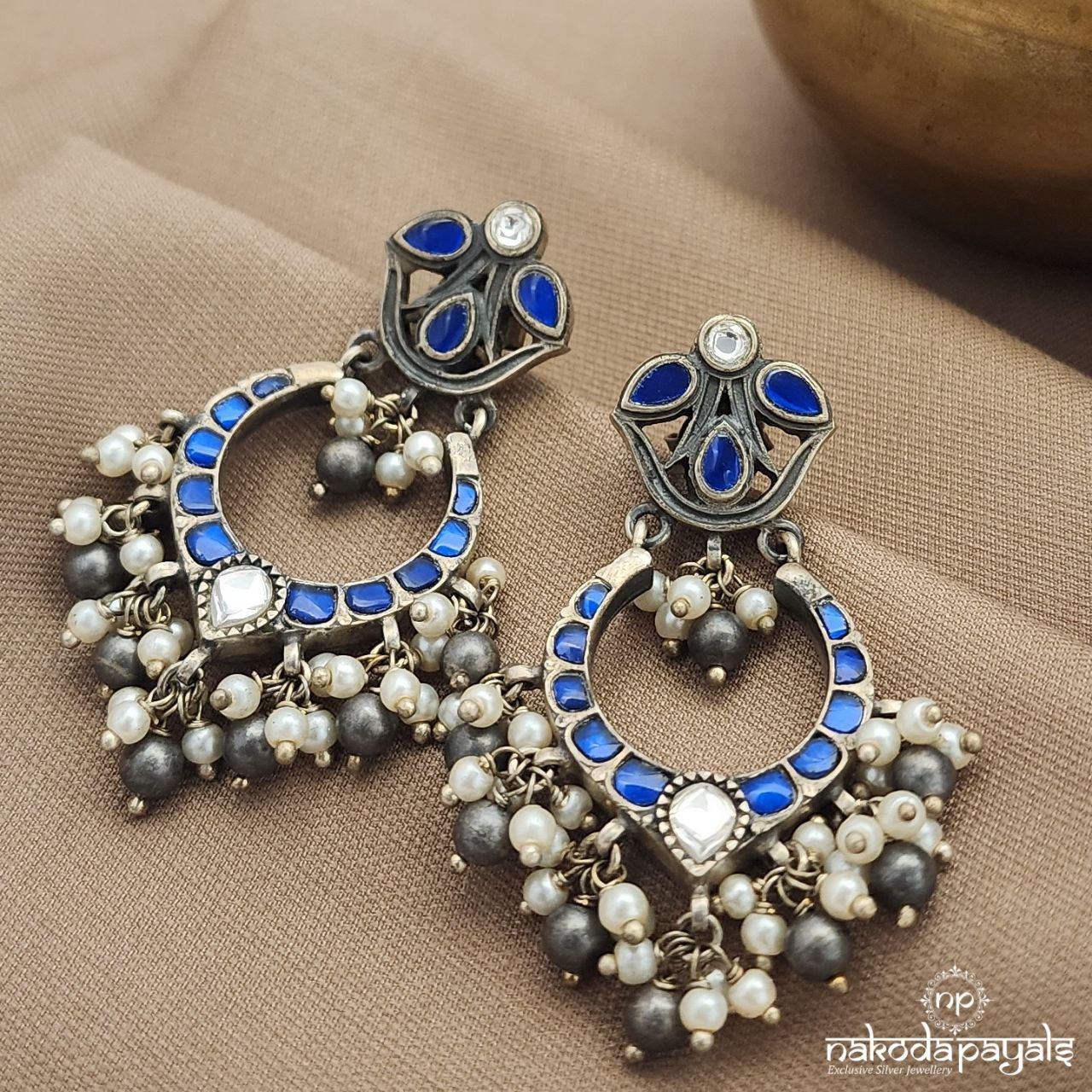 Half Moon Kundan Earrings (C3759)