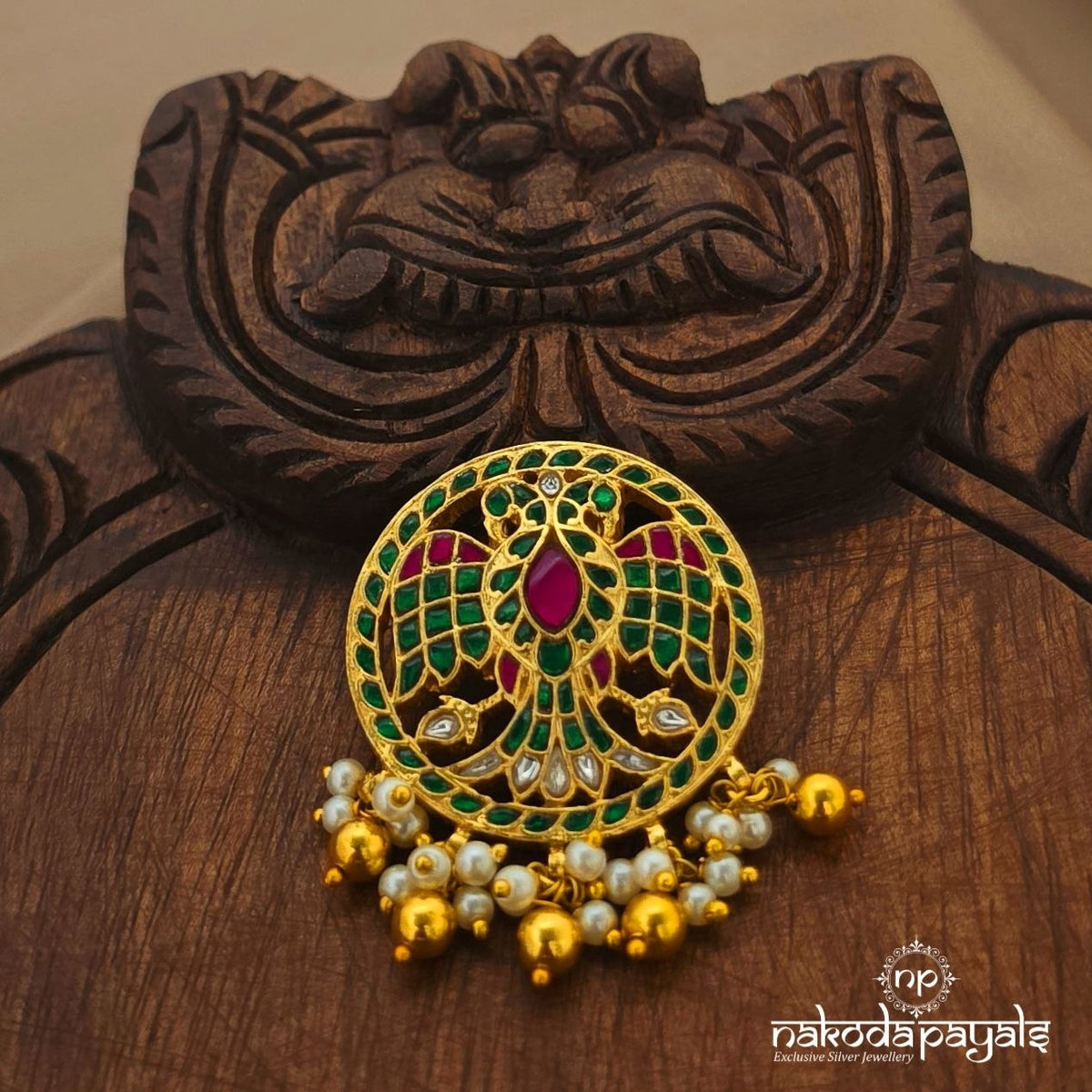 Greenish Gandaberunda Pendant (Gp2713)