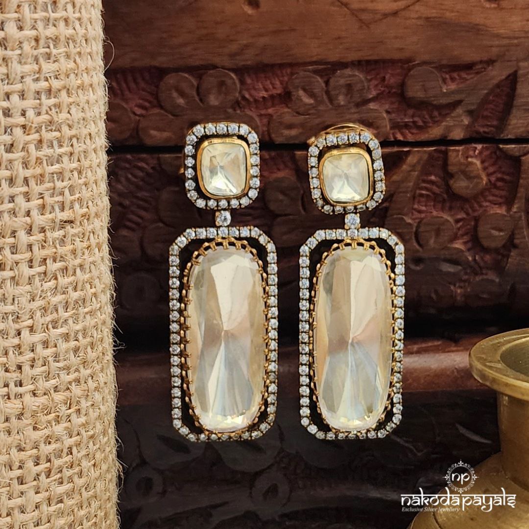 Rectangular Moissanite Earrings (Ge10118)