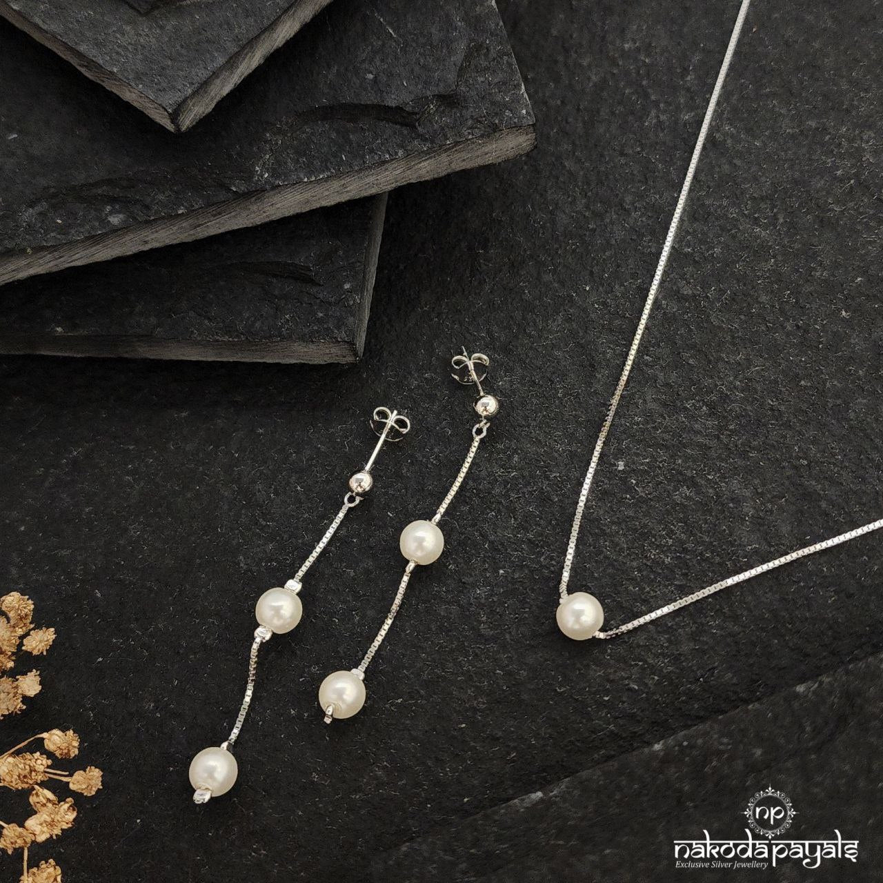 Pearled Drop Neckpiece With Earrings (St3328)