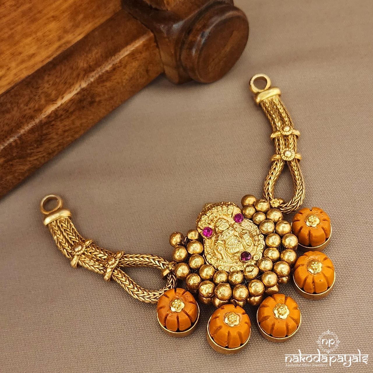 Sunset Coral Nagru Neckpiece Cum Choker (Gn9507)