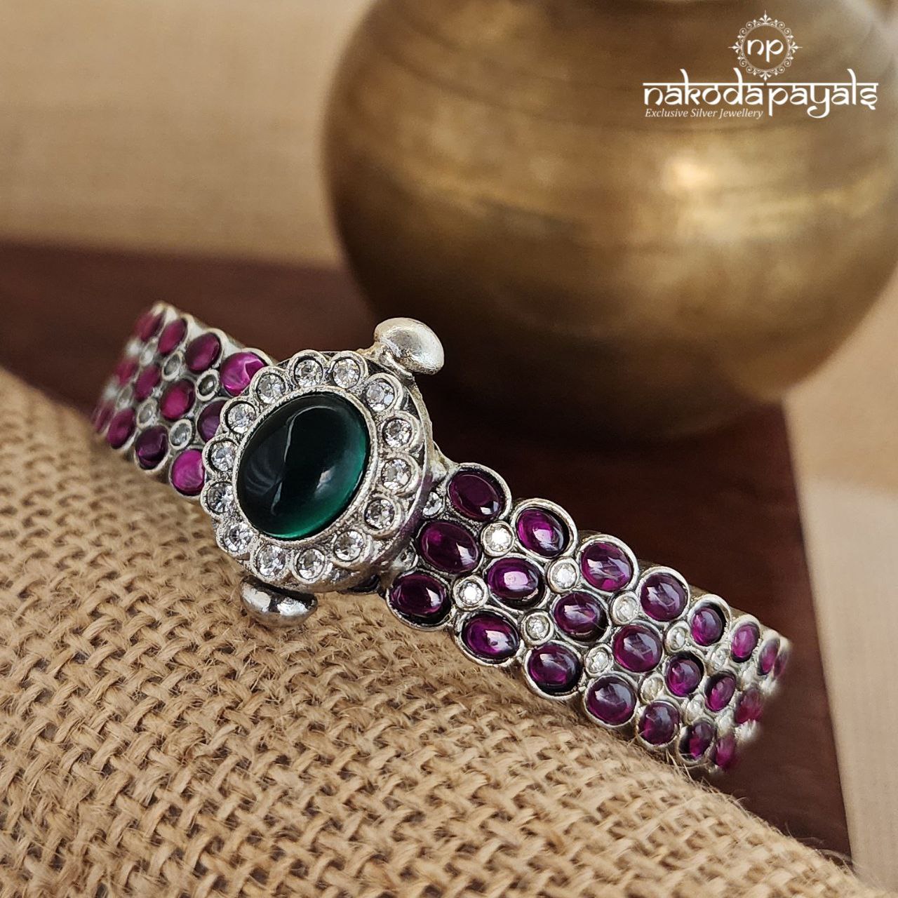 Emerald Green & Pink Kada (K5026)