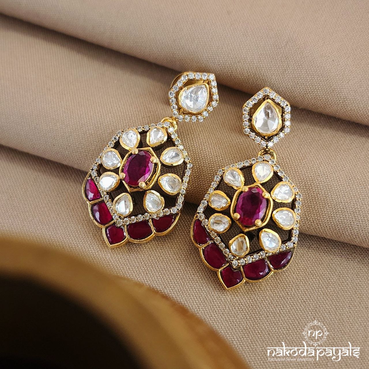 Gulaab Moissanite Earrings (Ge8672)