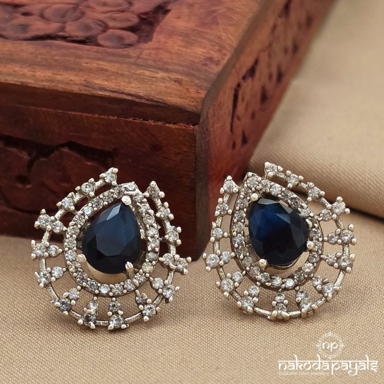 Royal Blue Drop Studs (S9751)