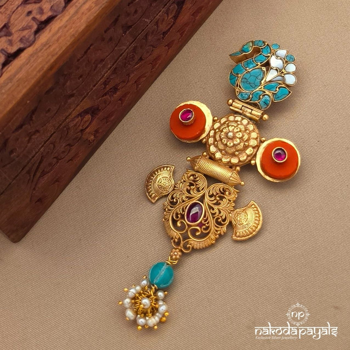 Turquoise Peacock Pendant (Gp2607)