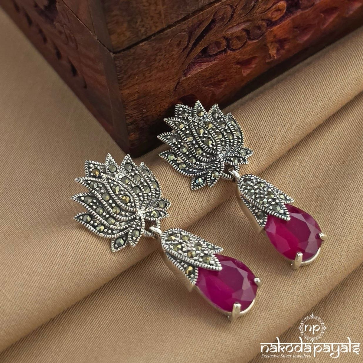 Lotus Pink Drop Chandbali (St4160)