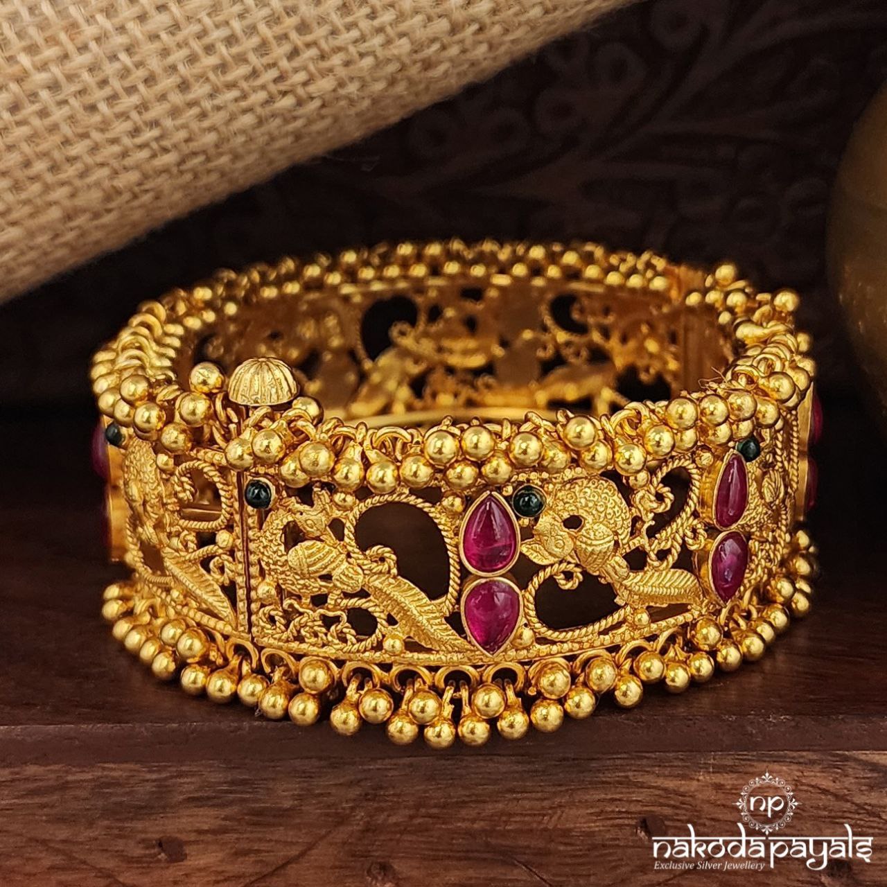 Peacock Kemp Ball Drop Kada (Gk3114-16)