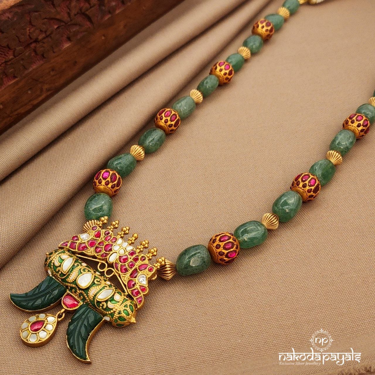 Green Beads Kundan Neckpiece (Gn9956)