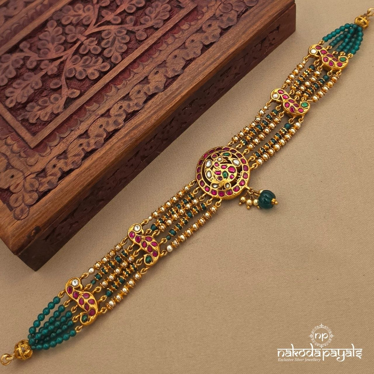Reversible Kundan Peacock Choker (Gn10858)