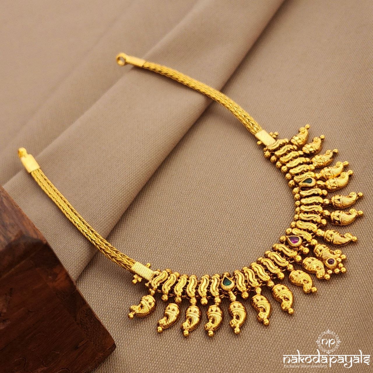 Pink Dot Mango Drop Neckpiece (Gn9661)