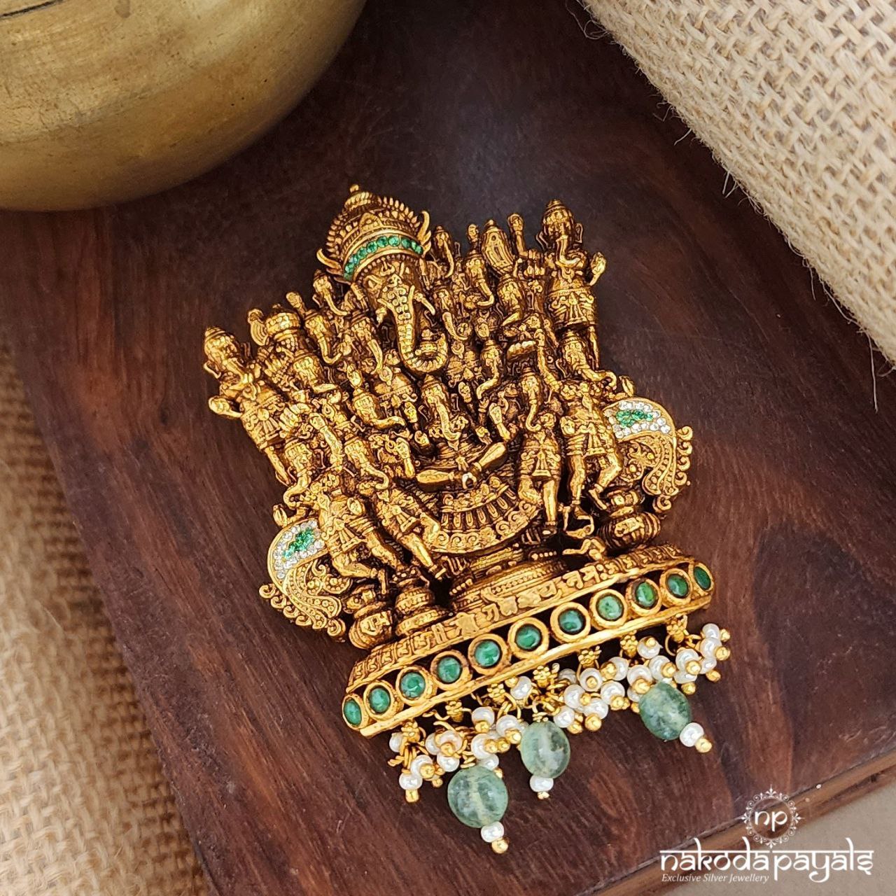 Green Drop Ganesha Avatar's Pendant (Gp2089)