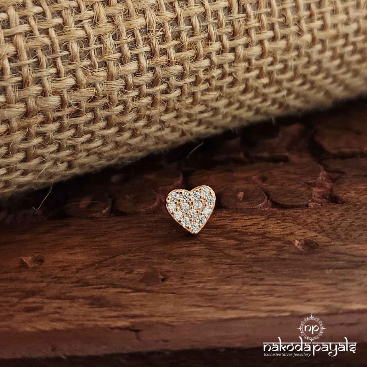 Shiny Heart Rose Gold Nosepin(Np770)