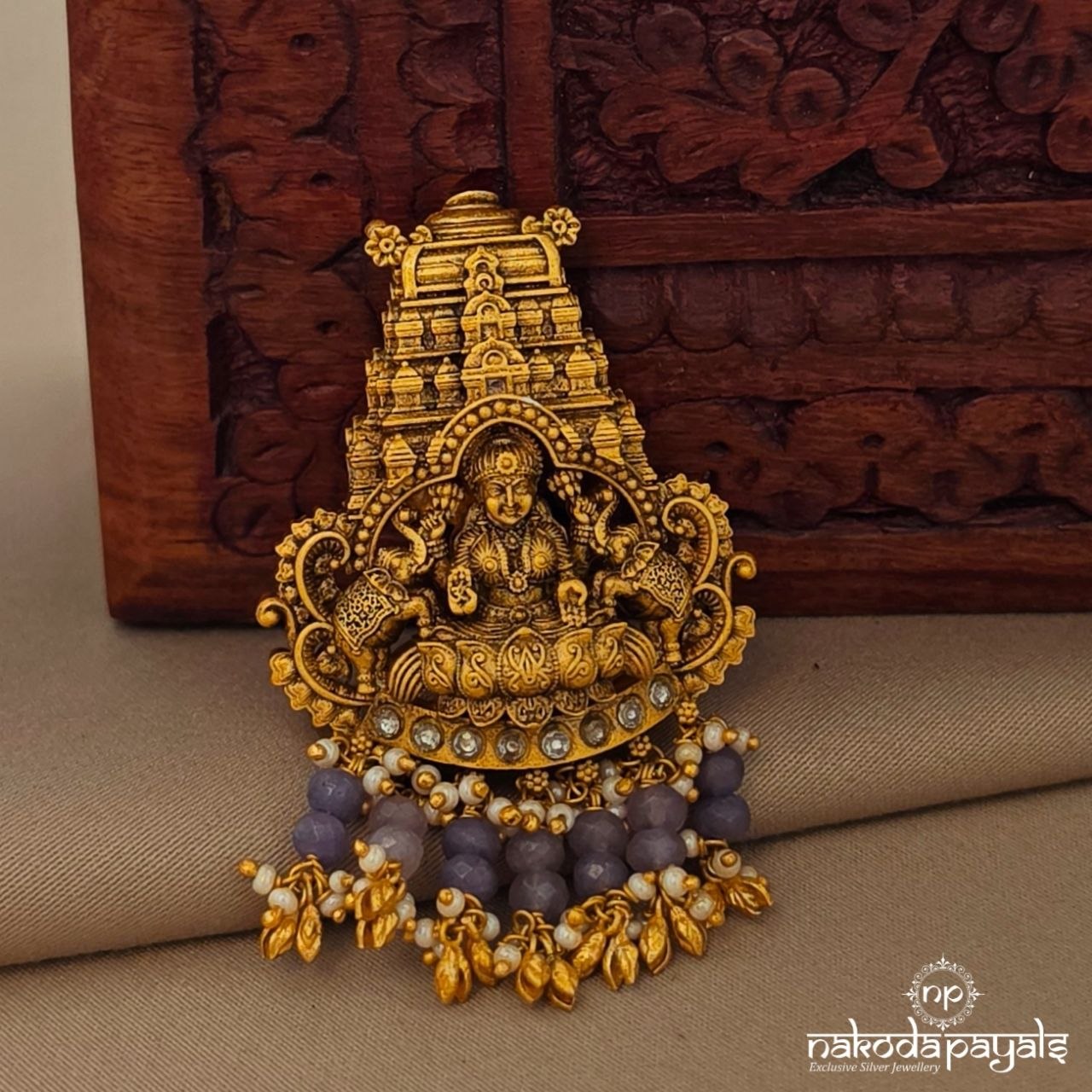Amethyst Drop Lakshmi Pendant (Gp2276)