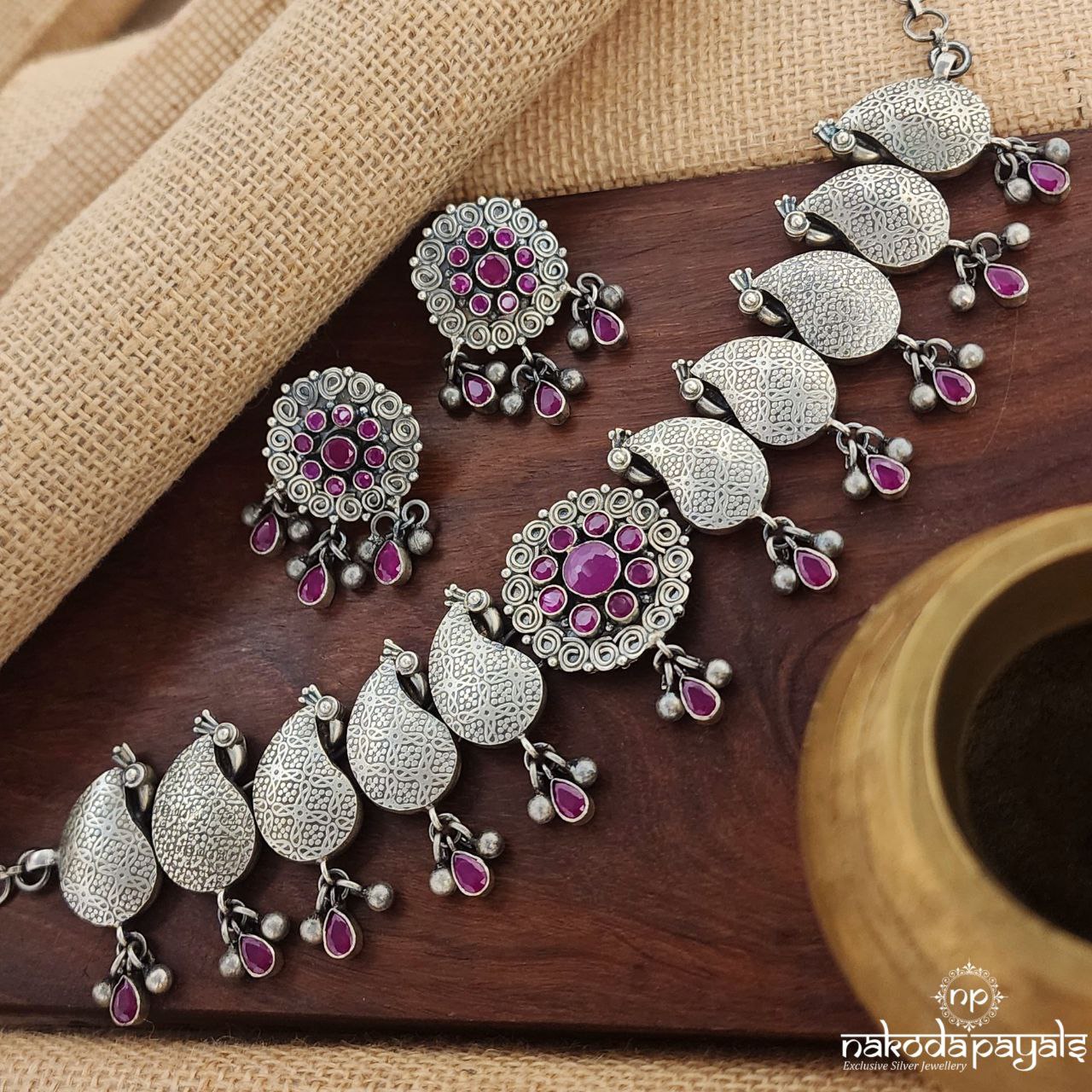 Mango Neckpiece With Earrings (N10754)