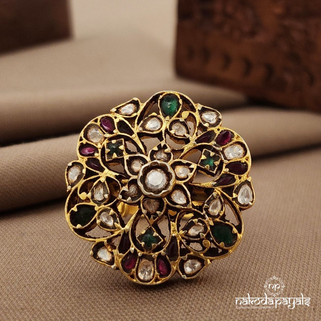MultiColor Kundan Finger Ring (F2909)