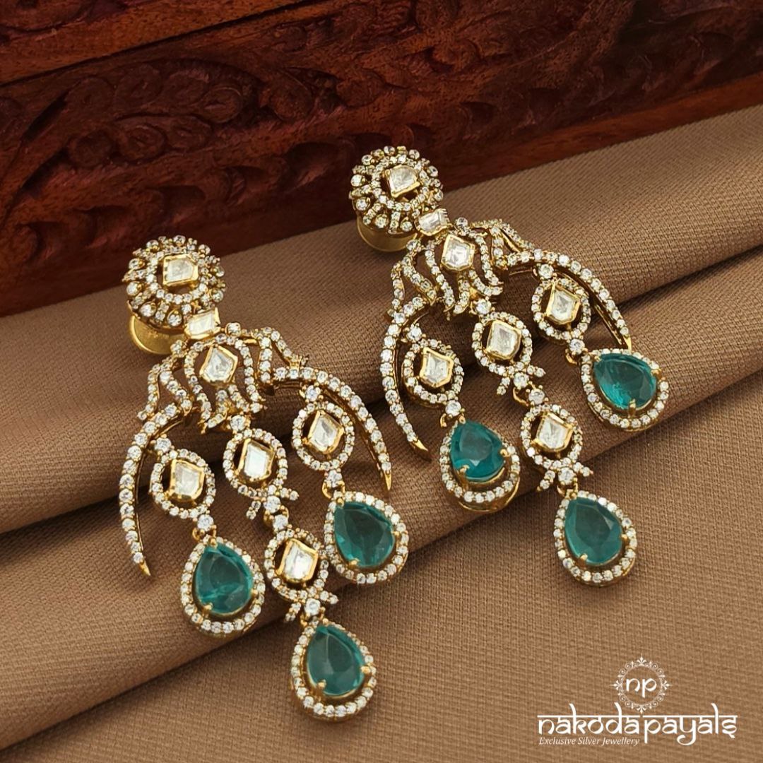 Green Moissanite Earrings (Ge10484)
