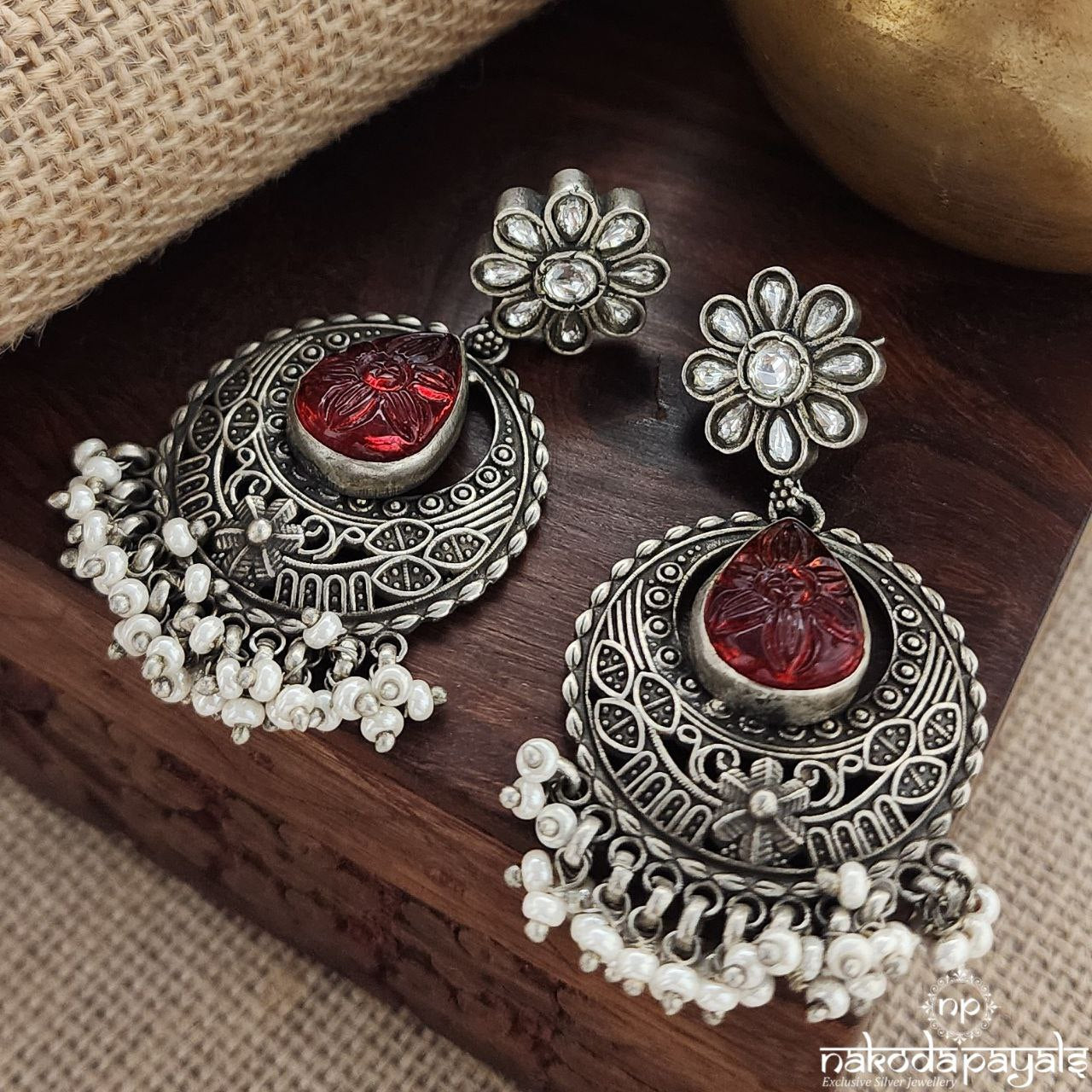 Red Drop Grace Chandbali (C3291)