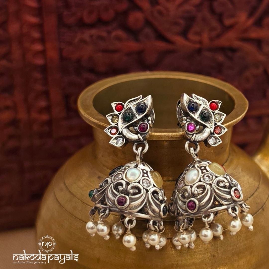 Navaratna Peacock Jhumka (J1606)