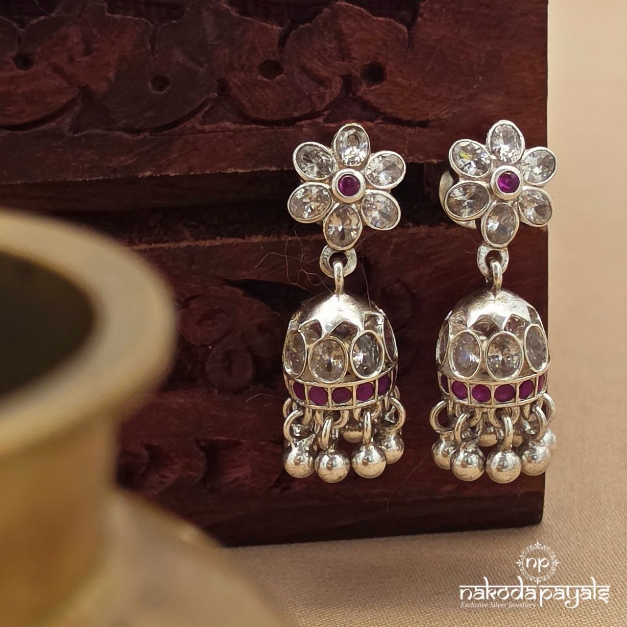 Cute Pink Dot Jhumka (J1771)