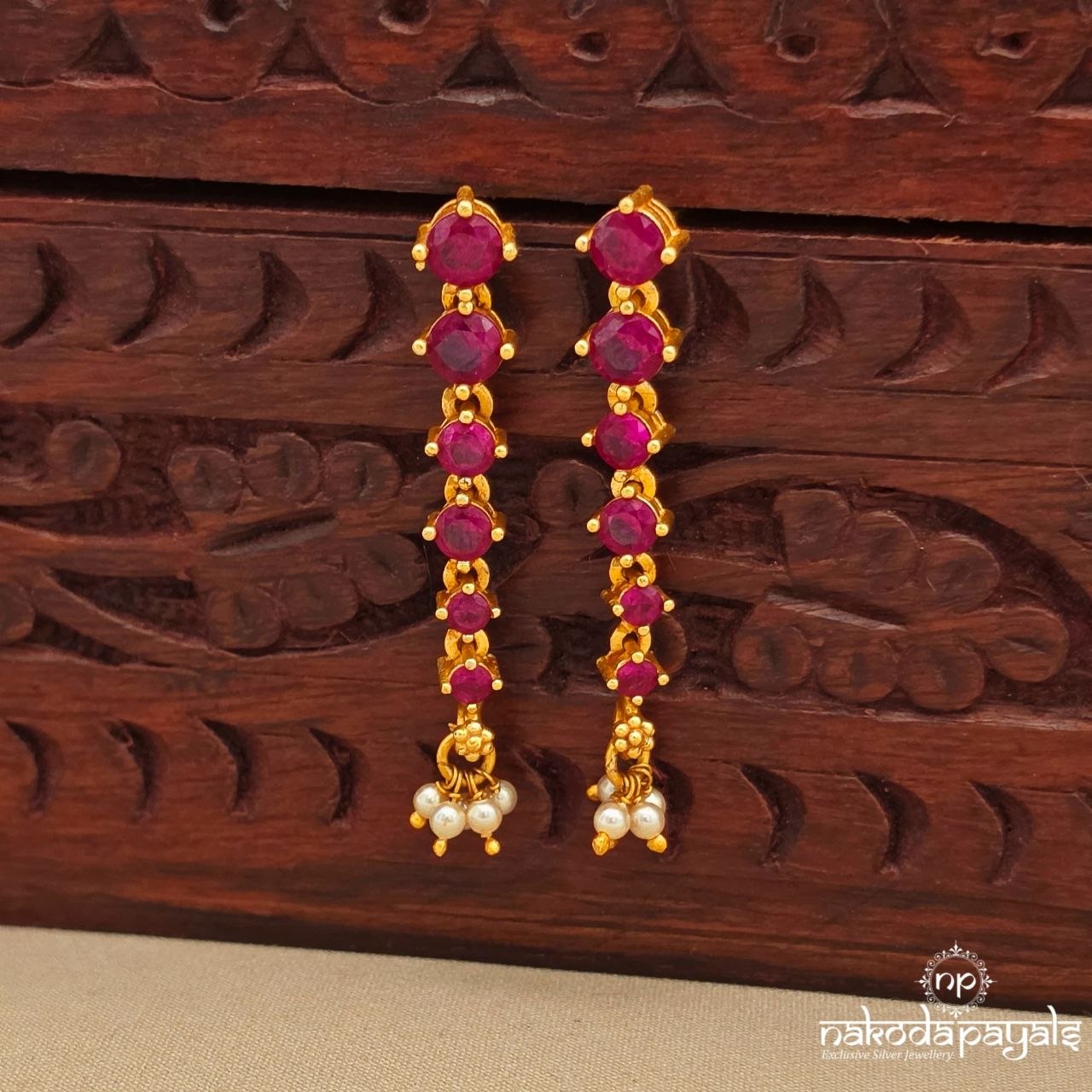 Pinkish Pearl Drop Earrings (Ge11023)
