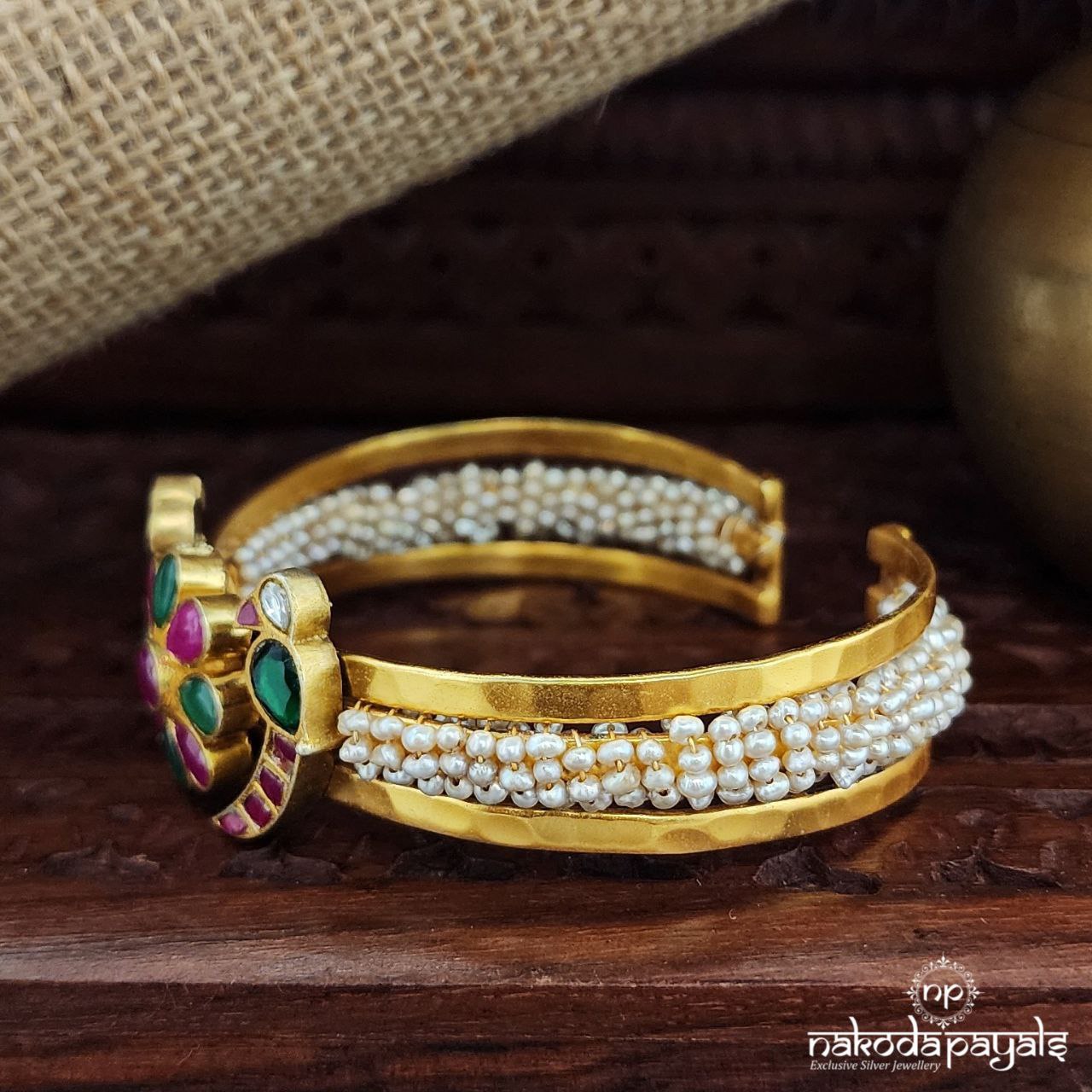 Twin Peacock Kundan Kada (Gk3068)