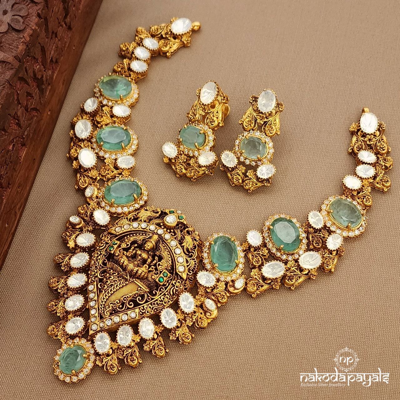 Maha Lakshmi Moissanite Neckpiece Set (Gn9690)