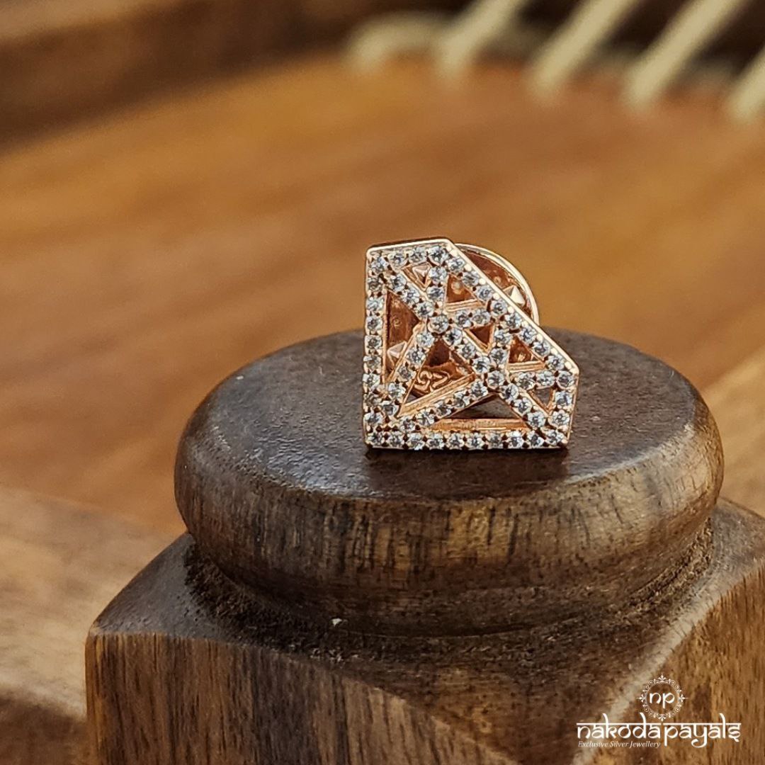 Rose Gold White Dimond Lapel Pin (St3644)