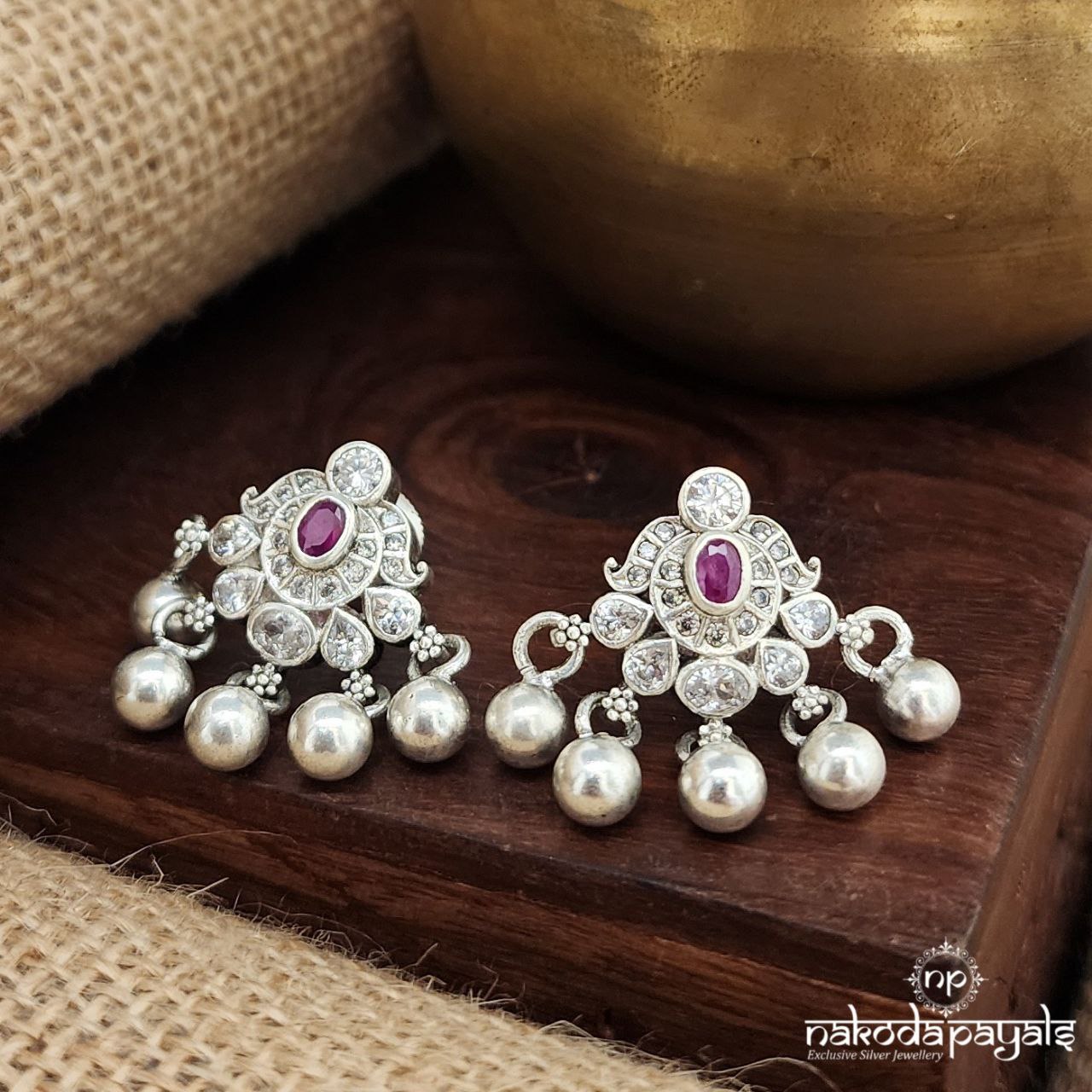 Ball Drop Pink Studs (S3616)