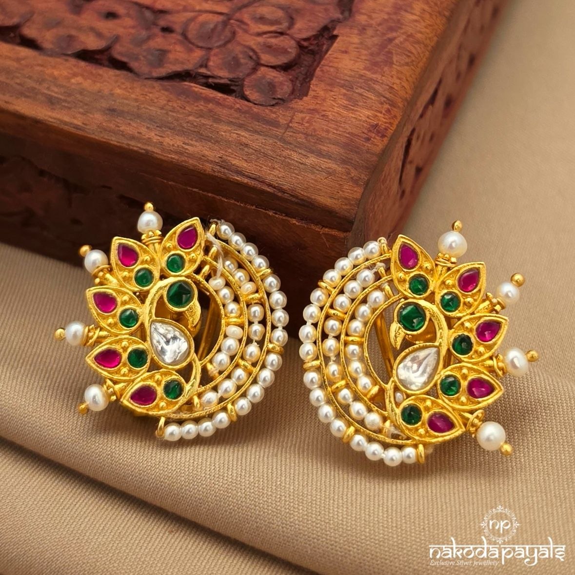 Kundan Pearly Peacock (Ge10883)