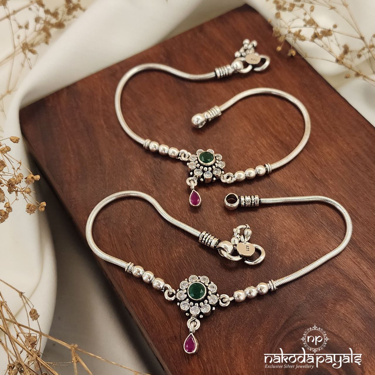 MultiColor Snake Chain Anklets Pairs (A5942)