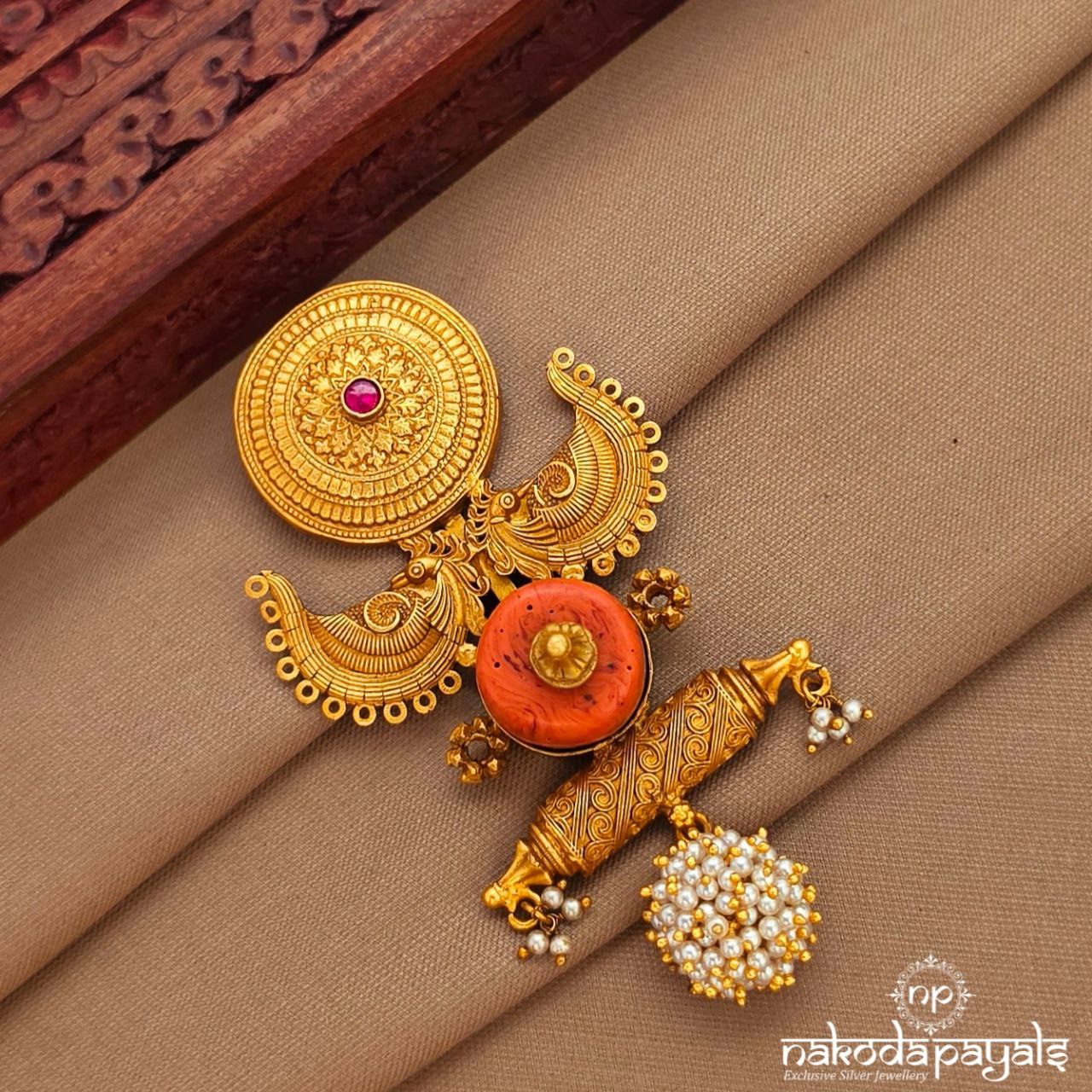 Pearled Sunset Coral Pendant (Gp2174)